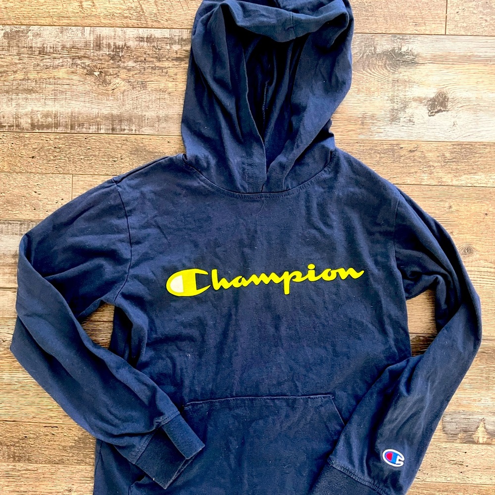 Boys Long Sleeve Hooded Champion Shirt Size Medium